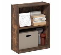 Furinno Gruen - Petite bibliothèque à 2 Niveaux avec étagère Ouverte, 9,3 x 21,8 x 27,6 cm, pour Organisation et Rangement, pour Salon, Chambre à Coucher, Bureau à Domicile, pin ambré