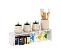 Furinno Helena Bibliothèque de Bureau empilable et comptoir de Cuisin, Marbre Blanc