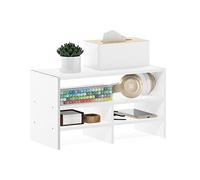 Furinno Hermite Bibliothèque de Bureau, Engineered Wood, Blanc, 19,8 (D) x 41,7 (W) x 23,6 (H) cm