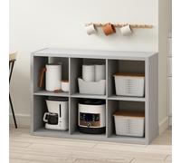 Furinno HERMITE Îlot de Cuisine, Bar à café 6 Cubes, Rangement de Cuisine, Étagère de Boulanger, pour Organisateurs de Garde-Manger et Rangement, Organisation de Cuisine, Gris Clair