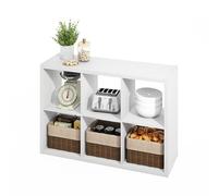 Furinno HERMITE Îlot de Cuisine, Bar à café 6 Cubes, Rangement de Cuisine, Étagère de Boulanger, pour Organisateurs de Garde-Manger et Rangement, Organisation de Cuisine, Blanc