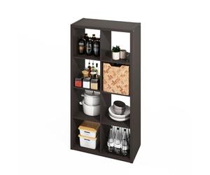 Furinno HERMITE Îlot de Cuisine, Bar à café 8 Cubes, Rangement de Cuisine, Étagère de Boulanger, pour Organisateurs de Garde-Manger et Rangement, Organisation de Cuisine, Chêne foncé