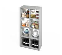 Furinno HERMITE Kitchen Island, 8-Cube Kitchen Storage, Bakers Rack, Kitchen Island with Storage, for Kitchen, Pale Grey