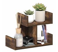 Furinno HERMITE Organisateurs de Bureau et Accessoires, étagère de Rangement de Bureau en U à 2 Niveaux, étagère à Livres pour Bureau, pour Fournitures de Bureau, Accessoires de Bureau, pin ambré