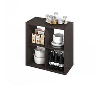 Furinno Hermite Ouvertes pour Rangement, îlot de Cuisine, étagère de Boulanger, Buffet, Bois d'ingénierie, chêne foncé, 4-Cube