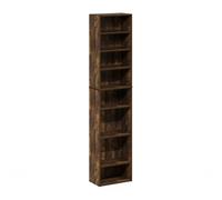 Furinno Indo Étagère À DVD, Étagère À CD À 8 Niveaux, Meuble De Rangement Multimédia, pour Salon Ou Bureau, Pin Ambré