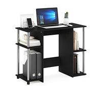 Furinno JAYA Bureau D'étude Compact pour Ordinateur, Americano/Acier Inoxydable