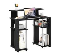 Furinno Jaya Bureau d'ordinateur de Conception Simple, Bois d'ingénierie, Americano/Acier Inoxydable, 51,49 (D) x 90,5 (W) x 90,6 (H) cm