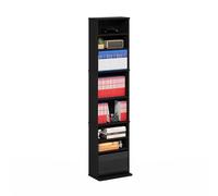 Furinno Jaya Étagère À DVD, Étagère Haute Et Étroite À 9 Niveaux pour CD, Meuble De Rangement Multimédia, pour Salon Ou Bureau, Style Américain