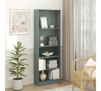 Furinno Jaya Étagère à Livres, Bibliothèque à 5 Niveaux, Bibliothèque avec étagères réglables, 24.1(P) x 62.2(L) x 180.8(H) cm, pour Bureau à Domicile, Salon, Vert Sauge