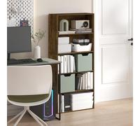 Furinno Jaya Étagère à Livres, Bibliothèque à 5 Niveaux, Bibliothèque Haute de 52 Pouces avec étagère réglable, 24.1(P) x 59.9(L) x 133.6(H) cm, pour Bureau à Domicile, Chambre, Salon, Pin Ambre