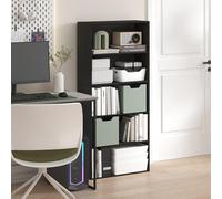 Furinno Jaya Étagère à Livres, Bibliothèque à 5 Niveaux, Bibliothèque Haute de 52 Pouces avec étagère réglable, 24.1(P) x 59.9(L) x 133.6(H) cm, pour Bureau à Domicile, Chambre, Salon, Espresso