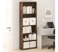 Furinno Jaya - Étagère à Livres Haute à 5 Niveaux, bibliothèque avec étagères Ouvertes, étagère Debout, 9,5 x 24,6 x 71,1, pour Organisation et Rangement, pour Bureau à Domicile, Salon, pin ambré
