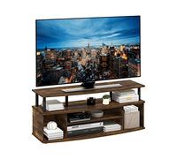 Furinno Jaya Grand Centre de Divertissement, Bois d'ingénierie, Pin Ambré/Noir, 40,1 (P) x 119,9 (L) x 49,8 (H) CM