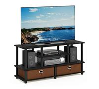 Furinno JAYA Grand Meuble TV pour Téléviseur Jusqu'à 55 Pouces avec Bac de Rangement, Expresso/Noir/Brun