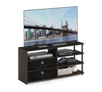 Furinno Jaya Meuble TV Conception Simple avec Poubelles Jusqu'à 55 pouces, Noyer/Noir