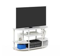 Furinno Meuble TV d'angle au Design Simple, Bois d'ingénierie, Blanc/Blanc, 13,15 (P) x 57,79 (L) x 39,5 (H) cm