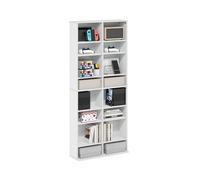 Furinno Jaya Rack de Stockage multimédia à 16 étagères avec étagères réglables, Blanc