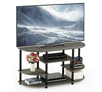 Furinno Jaya Simple design Meuble TV d'Angle, Chêne Français Gris/Noir, Bois, One Size