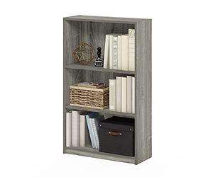 Furinno Jaya Simple Home Étagère Réglable à 3 Niveaux, Chêne Français Gris, One Size
