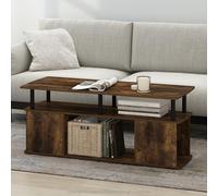 Furinno Jaya Table Basse Design Fonctionnel, Pin Ambré/Noir