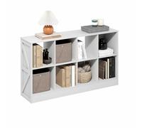 Furinno Jensen Bibliothèque, Bibliothèque De Style Ferme À 8 Cubes, Présentoir, 11,8 X 47,6 X 26,8 Cm, pour Salon, Chambre, Bureau, Blanche.