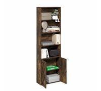 Furinno Jensen Bibliothèque, Étagère De Style Ferme À 6 Niveaux, Bibliothèque Vitrine avec Portes, 9,2 X 21,6 X 71,2 Cm, pour Salon, Chambre, Bureau, Pin Ambré