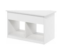 Furinno Jensen Table basse de salon avec compartiment caché, blanc massif