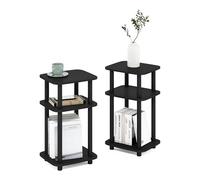 Furinno Just Ensemble De 2 Tables D'Appoint, Table De Chevet À 3 Niveaux avec Système Turn-N-Tube, Idéale pour Le Salon Ou La Chambre