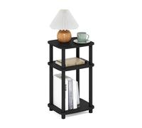 Furinno Just Table D'Appoint, Table De Chevet À 3 Niveaux avec Étagère Ouverte, Coin Arrondi, Montage Facile, pour Salon, Chambre, Style Américain