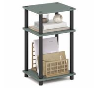 Furinno Just Table D'Appoint, Table De Chevet À 3 Niveaux, Étagères Ouvertes, Montage sans Outil, pour Salon Ou Chambre, Vert Sauge