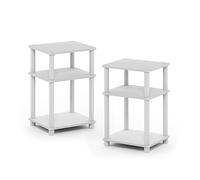 Furinno Just-Table D'appoint Turn-N-Tube à 3 Niveaux, Paquet de 2, Blanc