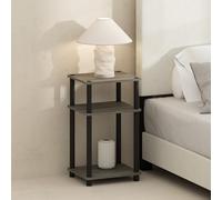 Furinno Just Table de Chevet, Table de Nuit à 3 Niveaux Turn-N-Tube, Table de Chevet sans Outil, Table d'appoint avec Rangement Ouvert pour Chambre ou Salon, chêne français