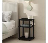 Furinno Just Table de Nuit, Table de Chevet Turn-N-Tube à 3 Niveaux, Table de Chevet sans Outils, Table d'appoint avec Rangement Ouvert pour Chambre, Salon, Americano