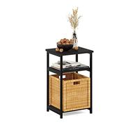 Furinno Juste Table D'appoint avec Cadre en Métal et Étagère de Rangement, Expresso