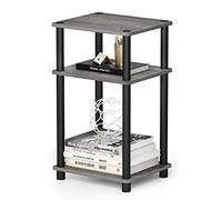Furinno Juste Turn-N-Tube Table D'appoint à 3 Niveaux, paquet de 1, Chêne Français/Noir