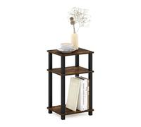 Furinno Juste Turn-N-Tube Table D'appoint à 3 Niveaux, paquet de 1, Pin ambré/Noir