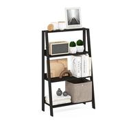 Furinno Ladder Étagère, étagère à Livres échelle à 4 Niveaux, bibliothèque, étagères de Rangement, Rack de Rangement, pour Organisation et Rangement, Salon, Bureau à Domicile, Espresso