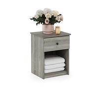 Furinno Lucca Table de Chevet, Bois d'ingénierie, Chêne Français Gris, Individuellement