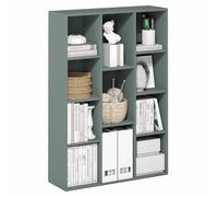 Furinno Luder Bibliothèque, 11 Cubes, Réversible, 24 X 74 X 106 Cm, pour Salon, Chambre, Bureau, Vert Sauge