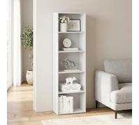 Furinno Luder Bibliothèque à 5 Cubes, bibliothèque avec étagère Ouverte, 9,4 x 15,8 x 52 cm, pour Salon, Chambre à Coucher, Bureau à Domicile, Blanc uni