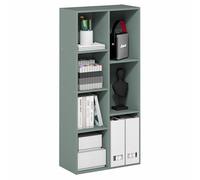 Furinno Luder Bibliothèque À 7 Cubes, 24 X 50 X 106 Cm, pour Salon, Chambre, Bureau, Vert Sauge