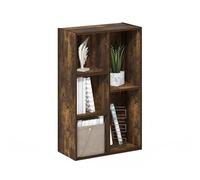 Furinno Luder Bibliothèque, Étagère À 5 Cubes, Bibliothèque Réversible, 24 X 50 X 80 Cm, pour Salon, Chambre, Bureau, Pin Ambré
