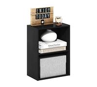 Furinno Luder Bibliothèque/étagère de Rangement 2 étages, Bois Noir, 2-Tier