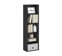 Furinno Luder Bibliothèque Étagère de rangement 5 niveaux, Bois Noir, 5-Tier