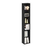 Furinno Luder Bibliothèque, Étagère Haute Moderne À 6 Niveaux, Bibliothèque avec Étagères Ouvertes, 23,6 X 30,5 X 180 Cm, pour Salon, Chambre, Bureau, Bois Noir