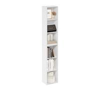 Furinno Luder Bibliothèque, Étagère Haute Moderne À 6 Niveaux, Bibliothèque avec Étagères Ouvertes, 23,6 X 30,5 X 180 Cm, pour Salon, Chambre, Bureau, Blanche