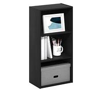 Furinno Luder Bibliothèque ouverte à 3 niveaux, Blackwood, 3-Tier, Bois Noir