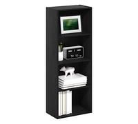 Furinno Luder Bibliothèque ouverte à 4 étages, Bois Noir, 4-Tier