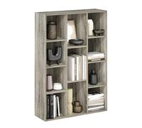 Furinno Luder Bibliothèque Ouverte réversible 11 Cubes Chêne français | Bibliothèque 23,88 x 73,91 x 105,92 cm pour salon, chambre à coucher, bureau à domicile